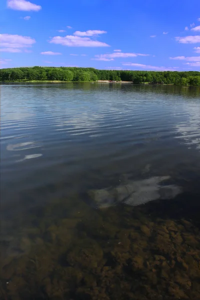 Kuzey Illinois State Park Rock Pierce Göl Manzarasına Kesmek — Stok fotoğraf