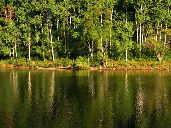 Gyönyörű Színek Tükrözik Vízforraló Moraine Állami Erdő Wisconsin — Stock Fotó