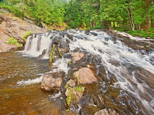 Водоспад річки Lanse Мічиган Панорама — стокове фото