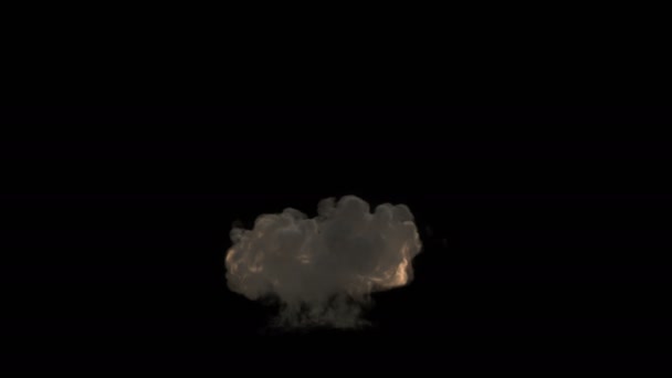 爆発爆発煙を散らします 熱い火の玉を煙を冷却します マットのアルファチャンネル — ストック動画