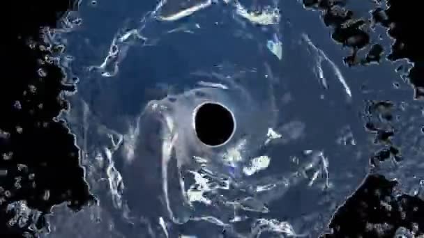 Рефлексивный Вихрь Воды Вращение Голубая Вода Подробным Прядением Альфа Матовый — стоковое видео