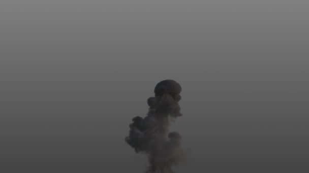 爆発と高い煙の噴煙 高エネルギーと煙で爆発 アルファマットチャンネル — ストック動画