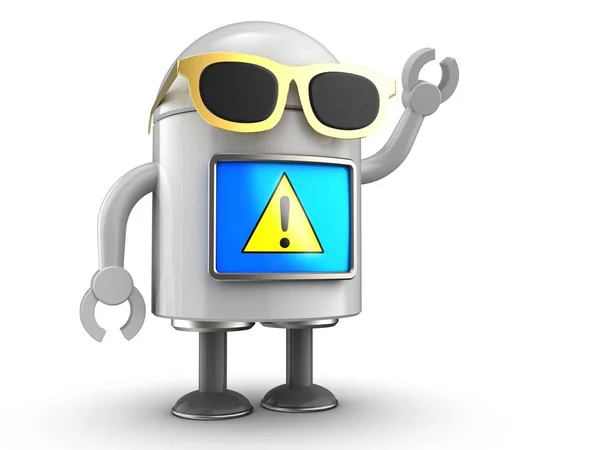 Robot Sunglasses White Background — Stock Photo, Image