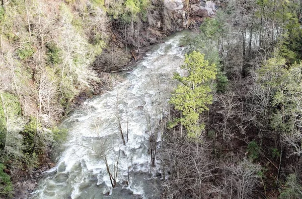 Water Stroomt Een Storm Bij Tallulah Gorge State Park — Stockfoto