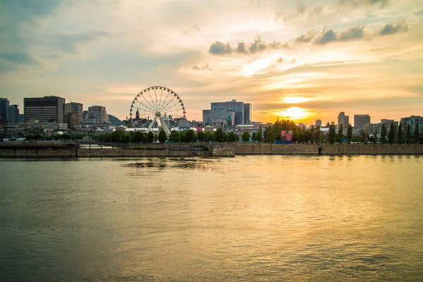 Antigo Pôr Sol Port Montreal — Fotografia de Stock