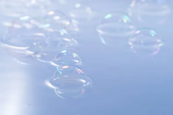 Tvål Bubblor Närbild Skott — Stockfoto