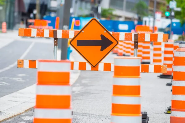 Cones Tráfego Rua — Fotografia de Stock