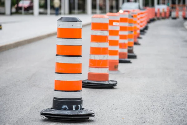 Verkeerskegels Straat — Stockfoto