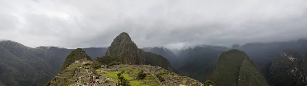 Machu Picchu Peru Január 2018 Azonosítatlan Emberek Továbbra Ősi Inca — Stock Fotó