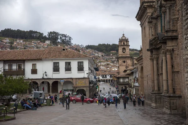 Cusco Peru Janeiro 2018 Pessoas Não Identificadas Rua Cusco Peru — Fotografia de Stock