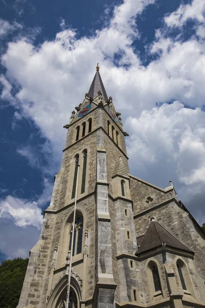 Vaduz Katedra Saint Florin Liechtenstein — Zdjęcie stockowe