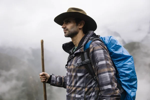 Portrait Hiker Machu Picchu Peru — Stock Photo, Image