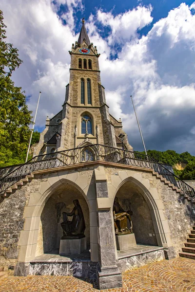 Vaduzer Kathedrale Des Heiligen Florin Liechtenstein — Stockfoto