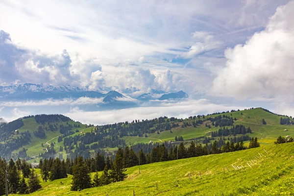 Widok Alpy Szwajcarskie Rigi Kulm Szwajcarii — Zdjęcie stockowe