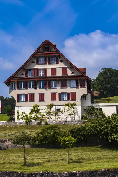 Blick Auf Die Stadt Hertenstein Luzerner See Schweiz — Stockfoto