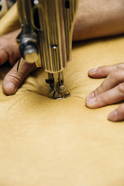 Close Weergave Naaimachine Van Bekleding — Stockfoto