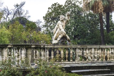 Genoa, İtalya - 11 Mart 2018: Giardino del Satiro Villa del Principe Cenova, İtalya, detay. Villa 1521 ve 1529 arasında Andrea Doria, Amiral İmparator Charles V için inşa edilmiş.