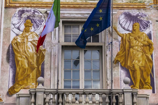 Genova Italia Marzo 2018 Dettaglio Palazzo San Giorgio Genova Palazzo — Foto Stock