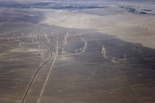 Luchtfoto Windturbines Het Platteland — Stockfoto