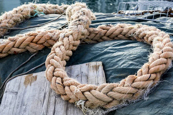 Vista Cerca Cuerda Los Barcos — Foto de Stock