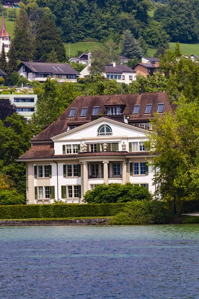Vista Para Cidade Verkehrshaus Lago Lucerna Suíça — Fotografia de Stock