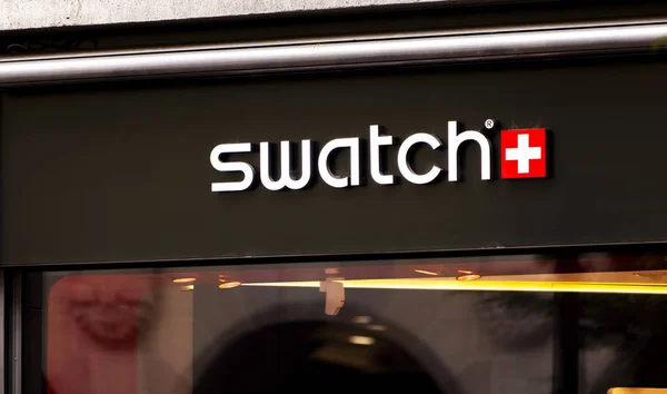 Zürich Zwitserland Mei 2018 Detail Van Swatch Winkel Zurich Zwitserland — Stockfoto