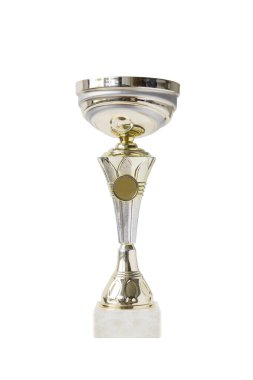Beyaz arka plan üzerinde izole parlak Trophy'de görüntülemek