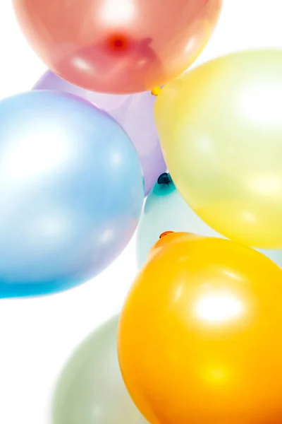 Muitos Balões Coloridos Voam Céu — Fotografia de Stock