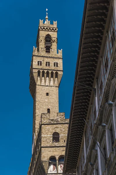 Detalle Torre Del Palazzo Vecchio Florencia Italia — Foto de Stock