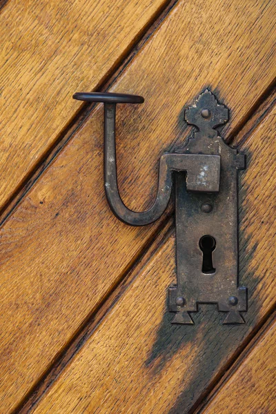 Closeup Detail Old Wooden Door — Stock Photo, Image