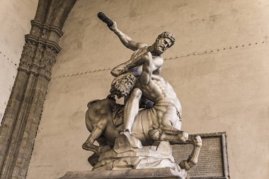 Statue Hercules and Nessus made in 1599 in Loggia dei Lanzi in Florence, Italy clipart