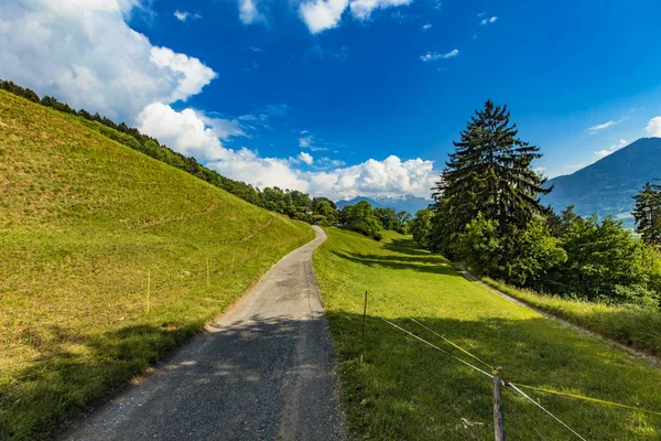 Vía Heididorf Cerca Maienfeld Suiza — Foto de Stock