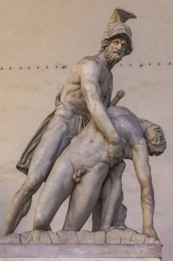 Roma heykel Patroclus gövdesini Loggia dei Lanzi Floransa, İtalya destekleyen Menelaus geri