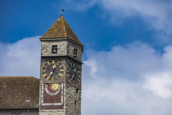 View Old Clocktower Rapperswil Castle Zurich Lake Switzerland — Stock Photo, Image