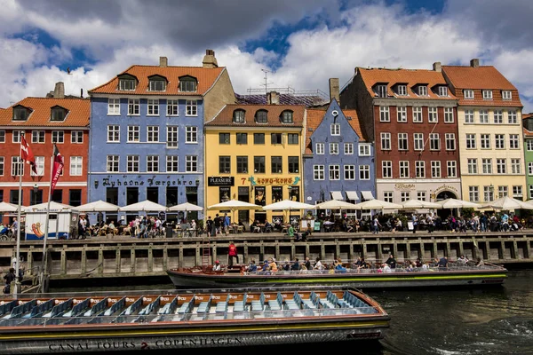 Копенгаген Дания Июня 2018 Года Nyhavn Прибрежный Развлекательный Район Xvii — стоковое фото