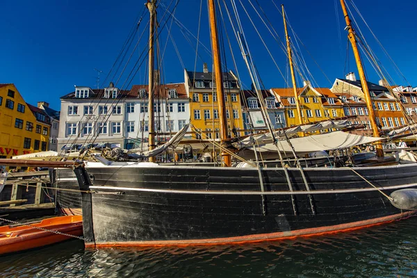 Копенгаген Дания Июня 2018 Года Nyhavn Прибрежный Развлекательный Район Xvii — стоковое фото