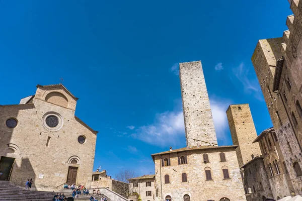 San Gimignano Italia Abril 2018 Personas Identificadas Piazza Del Duomo — Foto de Stock