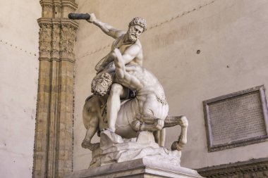 Heykel Herkül ve 1599 Loggia dei Lanzi Floransa, İtalya'da yapılan Nessus