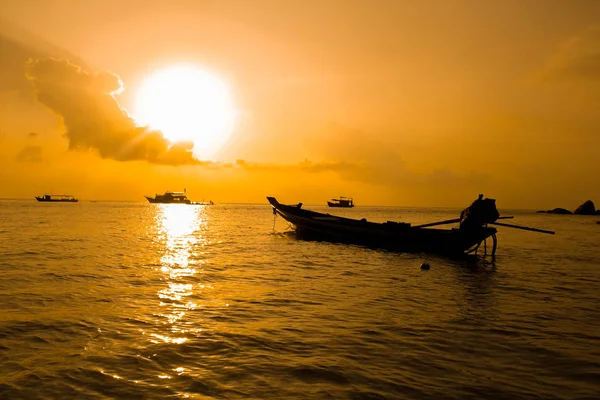 Detalhe Barco Tailandês Pôr Sol — Fotografia de Stock