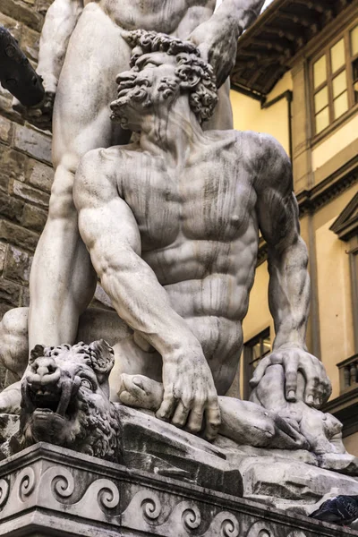Standbeeld Hercules Cacus Gemaakt Door Bandinelli 1534 Piazza Del Signoria — Stockfoto