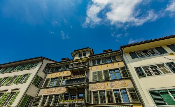 Vista Casas Tradicionais Rapperswil Suíça — Fotografia de Stock