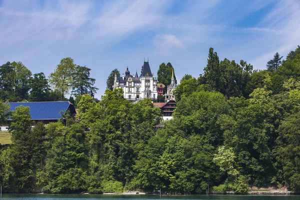 Vue Ville Hertenstein Sur Lac Lucerne Suisse — Photo