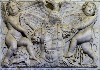 Genoa, İtalya - 11 Mart 2018: Villa del Principe Cenova, İtalya'dan ayrıntı. Villa 1521 ve 1529 arasında Andrea Doria, Amiral İmparator Charles V için inşa edilmiş.