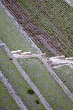 Peru devasa Ollantaytambo Sanctuary tarım teraslarının, görüntüleme