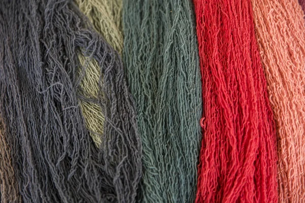 Closeup View Colorful Wool Threads — Stock Photo, Image