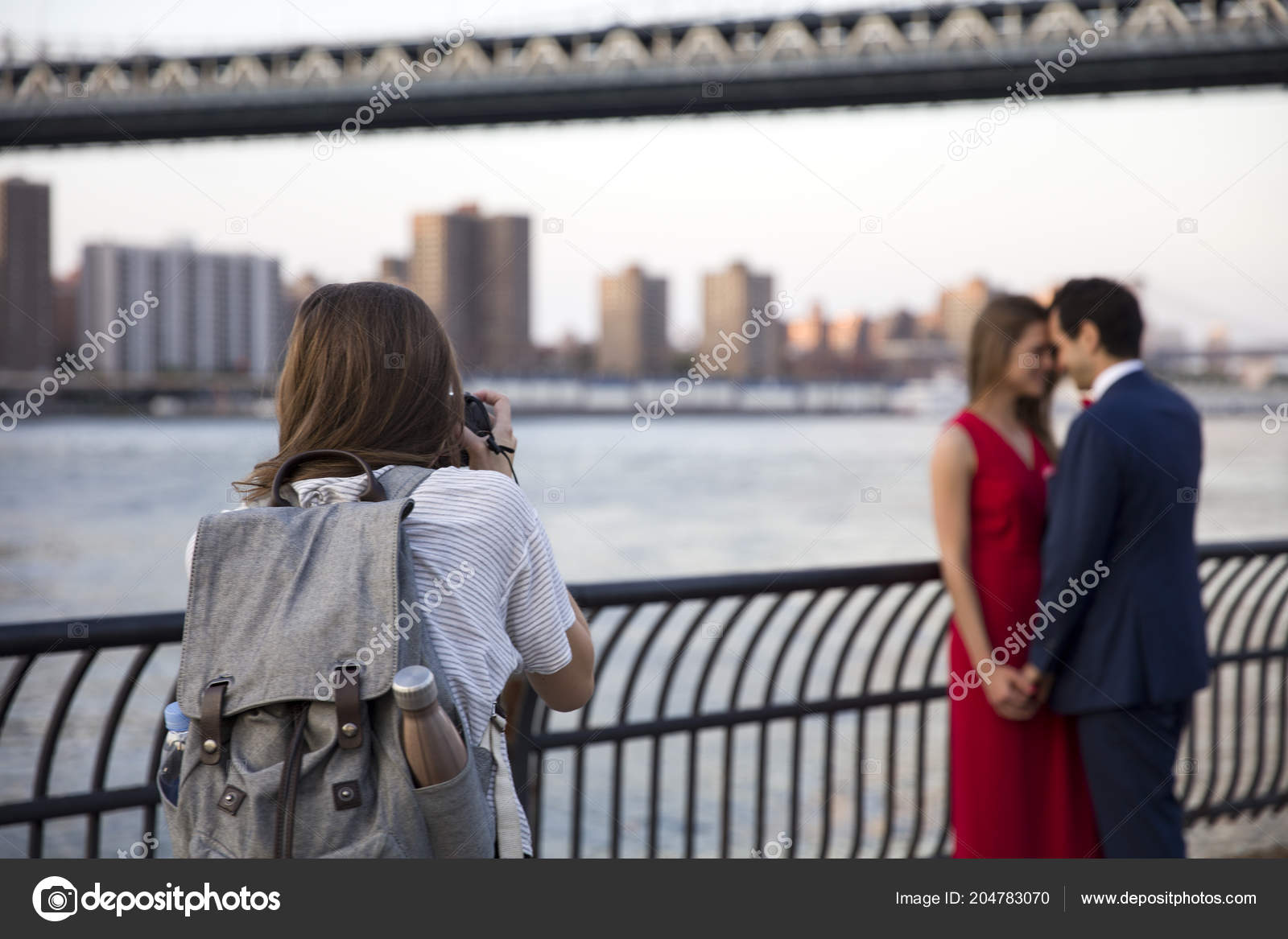 New York Usa August 2017 Unidentified Wedding Couple