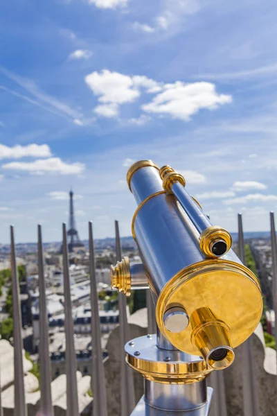 Monocular Turístico Arco Del Triunfo París Francia —  Fotos de Stock