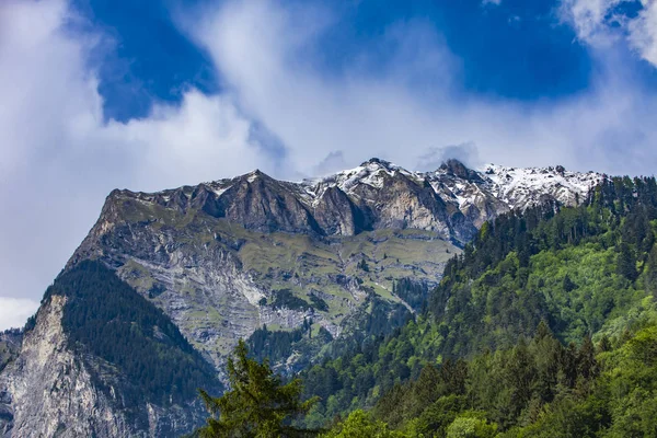 Visa Schweiziska Alperna Raetikon Nära Maienfeld Schweiz — Stockfoto