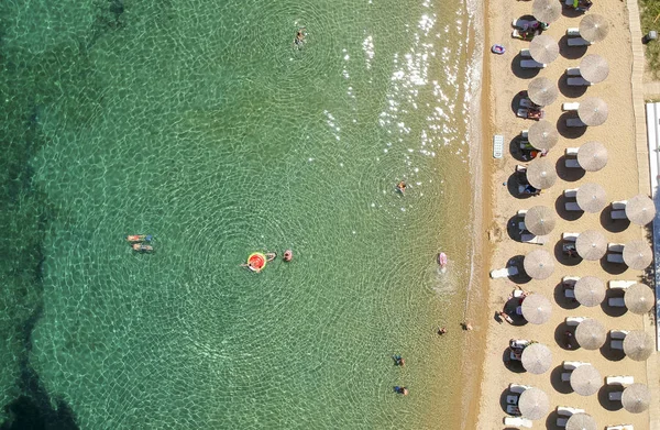 Εναέρια Άποψη Στην Παραλία Πόρτο Ελιά Σιθωνία Χαλκιδική Ελλάδα — Φωτογραφία Αρχείου