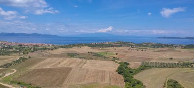 Athos, Chalkidiki, Yunanistan, Tripiti, havadan görünümü